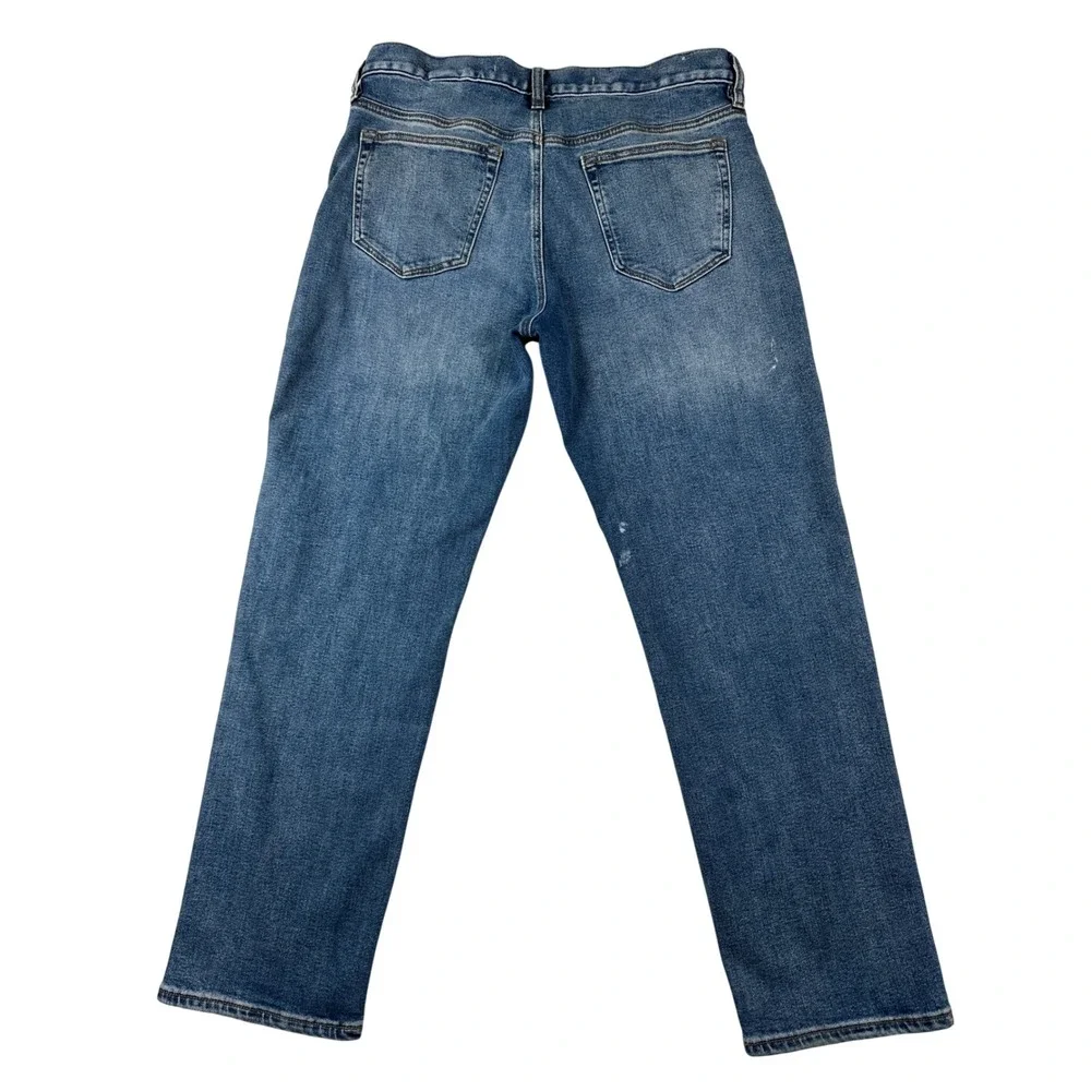 Banana Republic Mens Straight Leg Jeans Medium Wash Blue Denim 34x30 Stretch